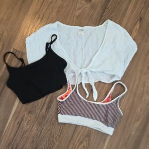 Wild Fable Women's Crop Top Trio - Black, White, and Brown